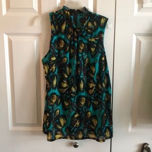 NWOT Worthington 2 X teal and black blouse